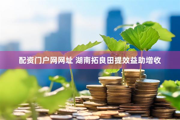 配资门户网网址 湖南拓良田提效益助增收