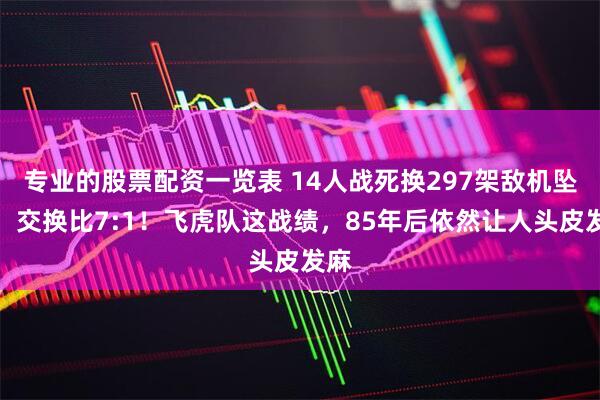 专业的股票配资一览表 14人战死换297架敌机坠毁，交换比7:1！飞虎队这战绩，85年后依然让人头皮发麻
